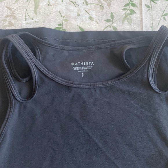 Athleta Tops - Black buttery sexy shoulder tank — Petite Small